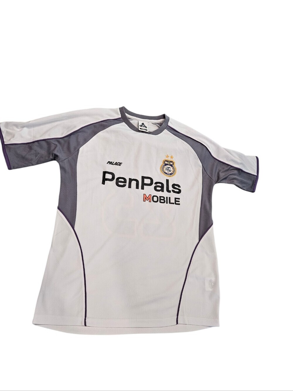 PALACE White and Gray Athletic Short-Sleeve Jersey PenPals Mobile Skateboard 23